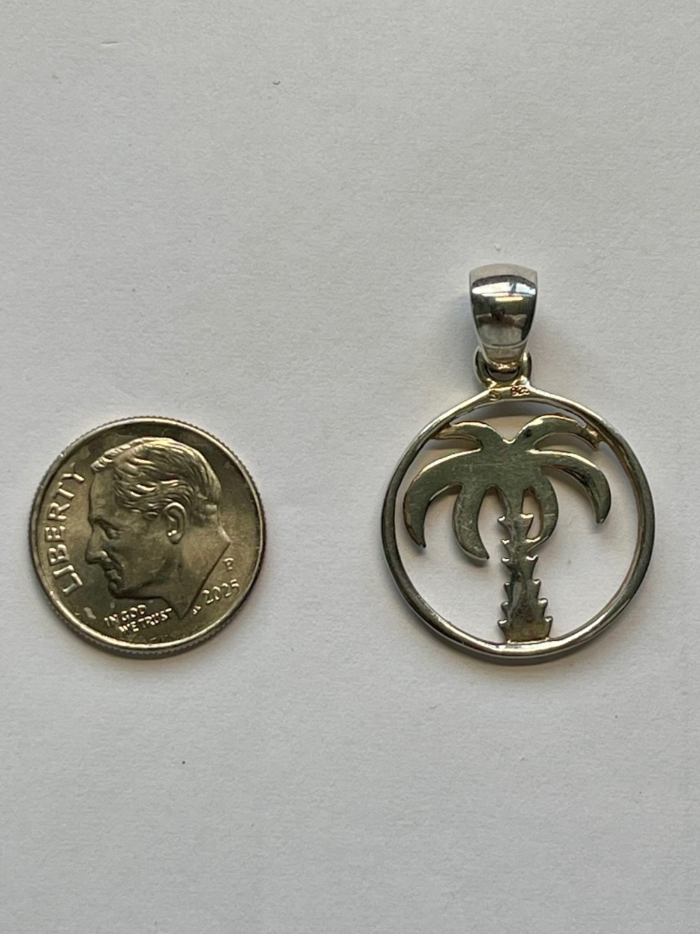 Southern Gates small palmetto tree pendant